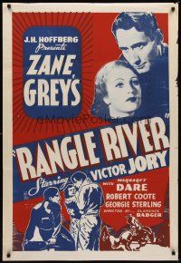 4k521 RANGLE RIVER 1sh '39 from Zane Grey's novel, Victor Jory, Margaret Dare!