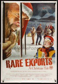 4k523 RARE EXPORTS 1sh '10 Onni Tommila, Jorma Tommila, art of men w/guns & creepy Santa!
