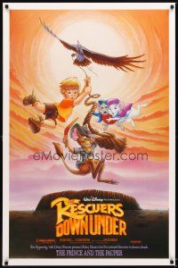 4k524 RESCUERS DOWN UNDER/PRINCE & THE PAUPER DS rescuers style 1sh '90 cool art of Rescuers!
