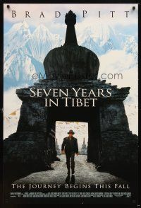 4k554 SEVEN YEARS IN TIBET advance DS 1sh '97 adventurer Brad Pitt, Jean-Jacques Annaud!