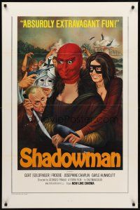 4k556 SHADOWMAN 1sh '75 Nuits rouges, art from wacky Georges Franju mystery!