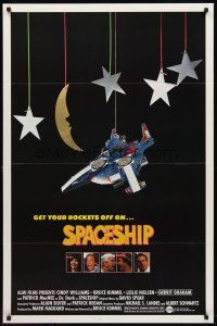 4k576 SPACESHIP 1sh '83 Naked Space, Leslie Nielsen, get your rockets off, wacky sci-fi!