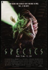 4k579 SPECIES DS 1sh '95 creepy image of alien Natasha Henstridge in embryo sac!