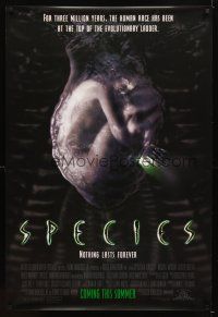 4k577 SPECIES advance 1sh '95 creepy image of alien Natasha Henstridge in embryo sac!