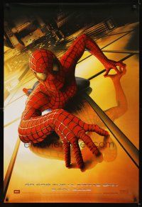 4k580 SPIDER-MAN DS reproduction poster '02 Tobey Maguire crawling up wall, Marvel Comics!