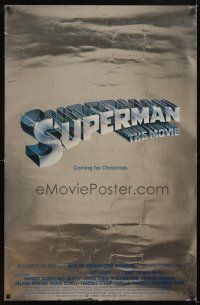 4k001 SUPERMAN heavy stock foil advance 1sh '78 comic book hero Christopher Reeve, cool logo art!
