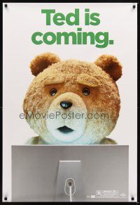4k616 TED wilding 1sh '12 Mark Wahlberg, Mila Kunis, image of teddy bear using Mac, rare wilding!