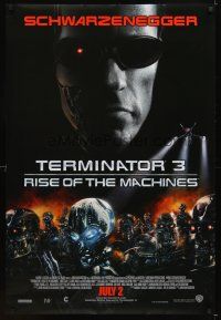 4k625 TERMINATOR 3 advance DS 1sh '03 Arnold Schwarzenegger, creepy image of killer robots!