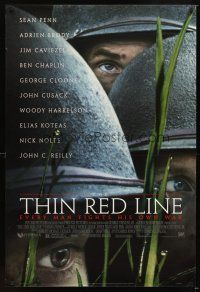 4k631 THIN RED LINE style B DS 1sh '98 Sean Penn, Woody Harrelson & Jim Caviezel in WWII!