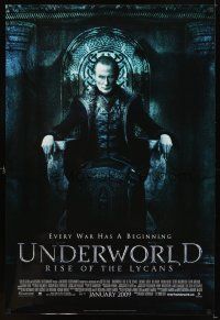4k661 UNDERWORLD RISE OF THE LYCANS Nighy style advance DS 1sh '09 Bill Nighy as Viktor on throne!