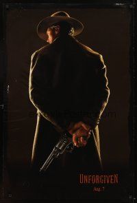 4k662 UNFORGIVEN dated teaser DS 1sh '92 gunslinger Clint Eastwood w/his back turned!