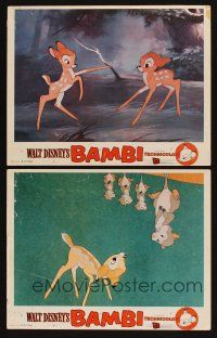 4h971 BAMBI 2 LCs R57 Walt Disney cartoon deer classic, great images!
