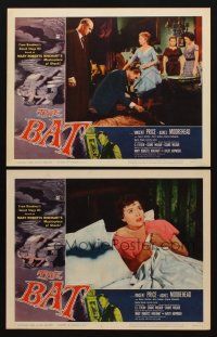 4h972 BAT 2 LCs '59 horror, Vincent Price & sexy girls in peril!