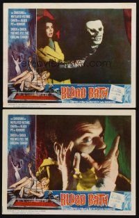 4h973 BLOOD BATH 2 LCs '66 AIP horror, shock by shock you will feel the chilling terror!