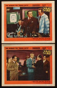 4h974 BULLET FOR JOEY 2 LCs '55 Edward G. Robinson, George Raft, Peter Van Eyck, film noir!