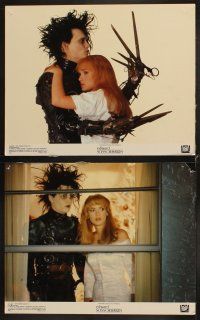 4h212 EDWARD SCISSORHANDS 8 color 11x14 stills '90 Tim Burton directed, Vincent Price in laboratory!