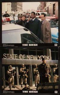 4h616 SIEGE 8 color 11x14 stills '98 Denzel Washington, Bruce Willis, Annette Bening, Shalhoub