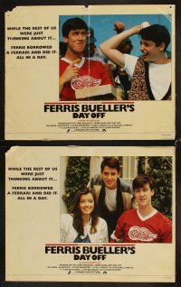 4h243 FERRIS BUELLER'S DAY OFF 8 English LCs '86 Matthew Broderick in John Hughes teen classic!