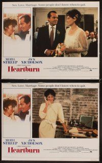4h324 HEARTBURN 8 English LCs '86 Jack Nicholson & Meryl Streep, directed by Mike Nichols!