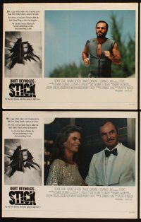 4h869 STICK 7 English LCs '85 Burt Reynolds, George Segal, Candice Bergen, Elmore Lenoard