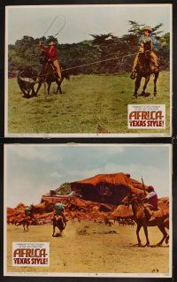 4h040 AFRICA - TEXAS STYLE 8 LCs '67 Hugh O'Brian, John Mills, great cowboy images!