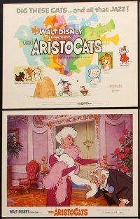 4h017 ARISTOCATS 9 LCs '71 Walt Disney feline jazz musical cartoon, great colorful images!