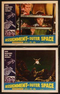 4h062 ASSIGNMENT-OUTER SPACE 8 LCs '62 Antonio Margheriti directed, Italian sci-fi Space Men!