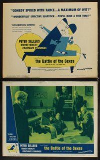 4h071 BATTLE OF THE SEXES 8 LCs '60 Peter Sellers, Robert Morley, English sexy comedy!