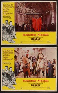 4h075 BECKET 8 LCs R67 Richard Burton in the title role, Peter O'Toole, John Gielgud