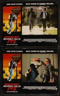 4h081 BEVERLY HILLS COP II 8 LCs '87 Eddie Murphy is back as Axel Foley, where he doesn't belong!