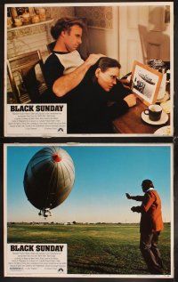 4h093 BLACK SUNDAY 8 int'l LCs '77 Frankenheimer, Goodyear zeppelin disaster at the Super Bowl!