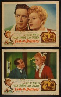 4h127 CASH ON DELIVERY 8 LCs '56 Shelley Winters, Peggy Cummins, John Gregson, English comedy!
