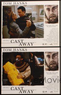 4h909 CAST AWAY 5 LCs '00 Tom Hanks stranded alone on a desert island, Robert Zemeckis