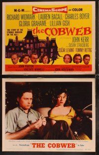 4h146 COBWEB 8 LCs '55 Richard Widmark, Lauren Bacall, Charles Boyer, Gloria Grahame, Lillian Gish