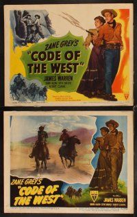 4h147 CODE OF THE WEST 8 LCs '47 Zane Grey, cowboy James Warren, Debra Alden