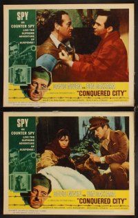 4h151 CONQUERED CITY 8 LCs '65 David Niven & Ben Gazzara, spy vs. counter spy!