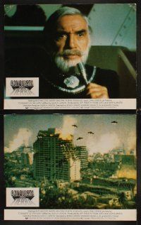 4h152 CONQUEST OF THE EARTH 8 Spanish/U.S. LCs '81 great images of wacky aliens terrorizing Hollywood!