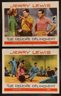 4h186 DELICATE DELINQUENT 8 LCs '57 wacky teen Jerry Lewis, Darren McGavin, Martha Hyer