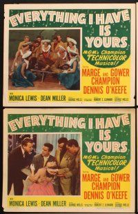 4h889 EVERYTHING I HAVE IS YOURS 6 LCs '52 great images of Marge & Gower Champion dancing!