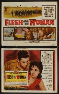 4h253 FLESH & THE WOMAN 8 LCs '58 sexy Gina Lollobrigida is hotter than the Sahara, Peter Van Eyck