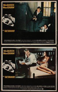 4h838 GETAWAY 7 LCs '72 Steve McQueen, Ali MacGraw, directed by Sam Peckinpah!