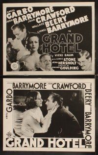 4h290 GRAND HOTEL 8 LCs R50s Greta Garbo, John & Lionel Barrymore, Joan Crawford, Wallace Beery