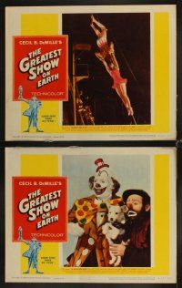 4h296 GREATEST SHOW ON EARTH 8 LCs R60 Cecil B. DeMille circus classic, cool different images!