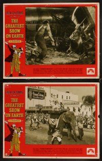 4h297 GREATEST SHOW ON EARTH 8 LCs R70s Cecil B.DeMille circus classic,Charlton Heston,James Stewart