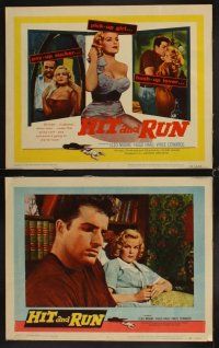 4h335 HIT & RUN 8 LCs '57 sexy bad kiss-and-go pick-up girl Cleo Moore, Hugo Haas noir!