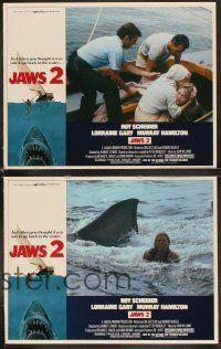 4h937 JAWS 2 4 LCs '78 classic image of girl being attacked by shark in the ocean!