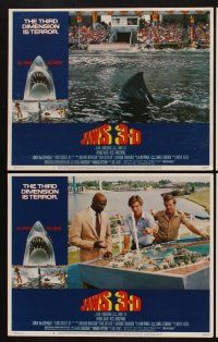 4h847 JAWS 3-D 7 LCs '83 Dennis Quaid, the third dimension is terror, cool shark images!