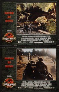 4h384 JURASSIC PARK 2 8 LCs '96 The Lost World, Steven Spielberg, something has survived!
