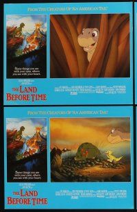 4h397 LAND BEFORE TIME 8 LCs '88 Steven Spielberg, George Lucas, Don Bluth, dinosaur cartoon!