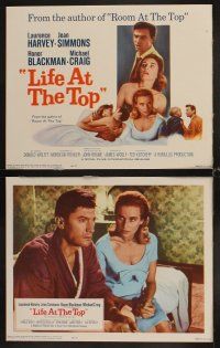 4h406 LIFE AT THE TOP 8 LCs '66 Laurence Harvey with sexy Jean Simmons & Honor Blackman!